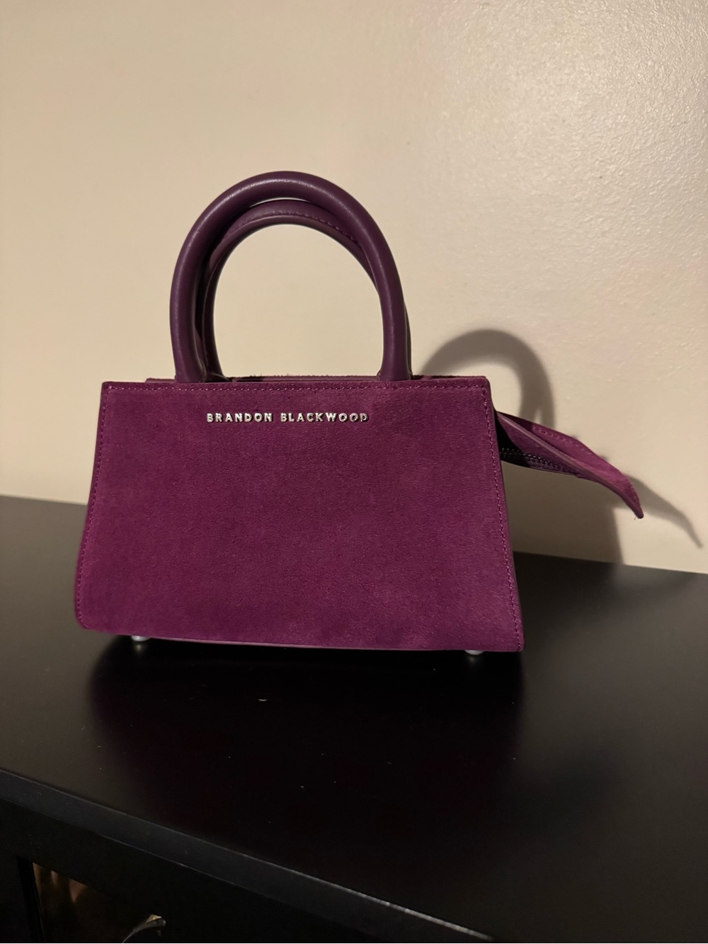 Brandon Blackwood Arlen Plum Suede Mini Satchel
